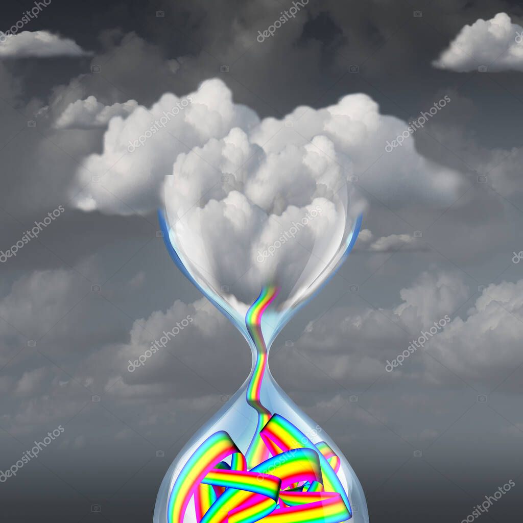 Malla Gradiente Esperanza Tiempo Con Nubes Forma Reloj Arena Como - Main Image