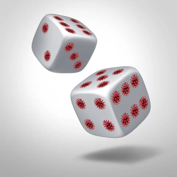 Disease Infection Chance Concept Dice Pips Shaped Virus Cells Covid — Stockfoto