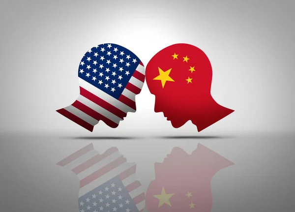 Конфлікт Між Китаєм Сша Або Торгівля Американські Тарифи Конфліктують Двома — стокове фото