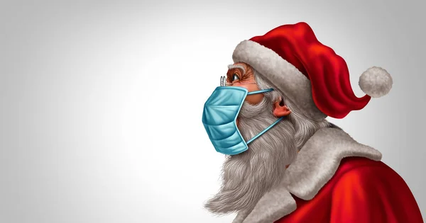 Santa Claus Čelit Masky Koncept Jako Vánoční Svátek Symbol Pro — Stock fotografie