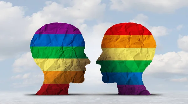 Lgbtq人的概念是女同性恋 男同性恋 双性恋和变性者群体的平等权利和性别多样性的象征 具有3D图解风格 — 图库照片