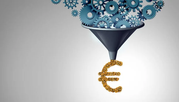 European Industry Symbol Euro Money Icon Group Gears Cogs Economic — Stock Photo, Image