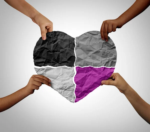 Assexual Assexualidade Relacionamento Não Sexual Como Romance Sem Interesse Sexo — Fotografia de Stock