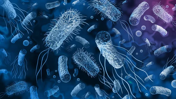 Bacteriën Uitbraak Bacteriële Infectie Als Microscopische Achtergrond Als Gevaarlijke Ziekte — Stockfoto