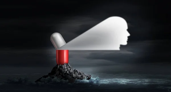 Psikiyatri Veya Psikiyatri Sembolü Olarak Psikiyatrik Ilaç Tıbbi Danışmanlık Ilaç — Stok fotoğraf