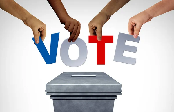 Presidential Election Vote Voting Diversity Concept Diverse Hands Casting Ballots — Stock Photo, Image