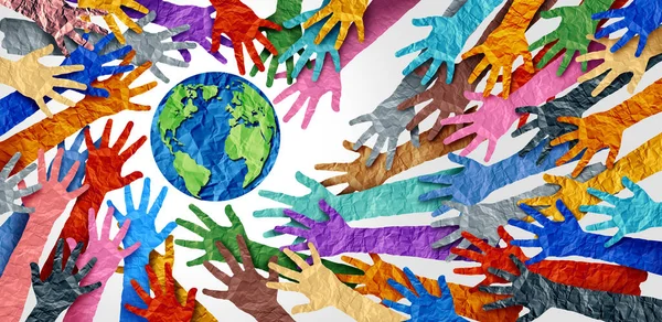 World Diversity Earth Day International Culture Concept Diversity Crowd Cooperation — Stock Photo, Image