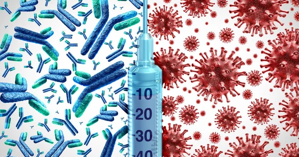 Virus Vaccingeneesmiddel Griep Coronavirus Medische Therapie Ziektebestrijding Als Injectiespuit Voor — Stockfoto
