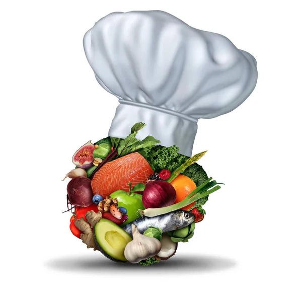 Cooking concept and creative food idea as healthy nutrition for heart health with 3D illustration elements.