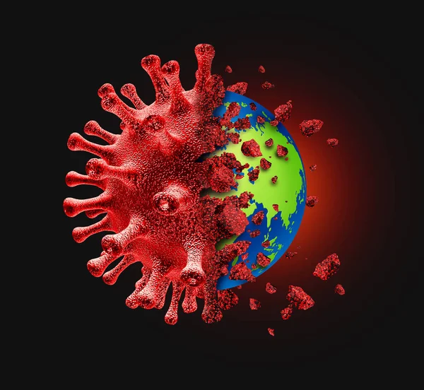 Weltweite Viruserholung Und Globaler Impfstoff Gegen Grippe Oder Coronavirus Als — Stockfoto