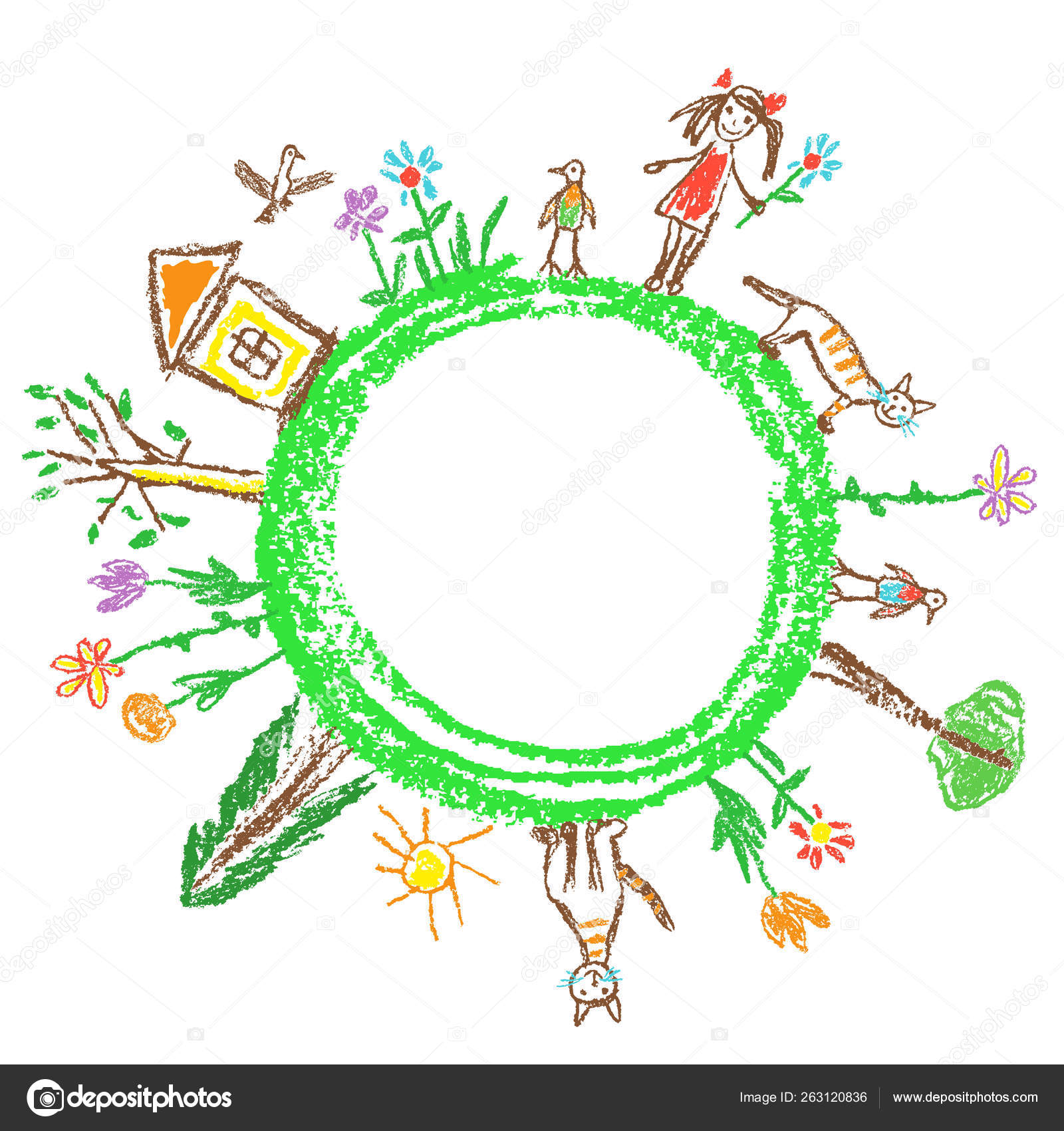 minus Effektivt Frastøde Earth Day Eco Friendly Concept Child Hand Drawn Doodle Colorful Stock  Vector Image by ©Larisa_Zorina #263120836