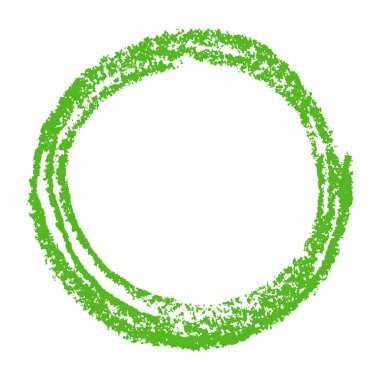 Pastel parlak renk daire formu ile yeşil yuvarlak kopyalama alanı veya çerçeve. El çizim sanatsal grunge vuruş rakam. Vektör boya kalemi, tebeşir veya kalem küre doku soyut trendy mesaj arka plan.