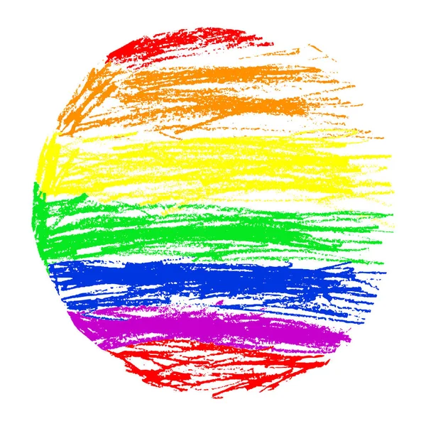 Stroke Crayon Pencil Pastel Chalk Hand Drawn Colorful Circle Bright — Image vectorielle