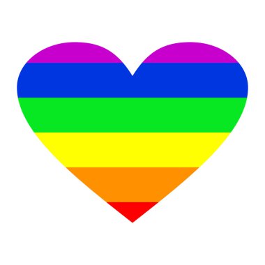 Heart. Bright colorful stripe copy space shape background. Flat vector multicolor symbol.