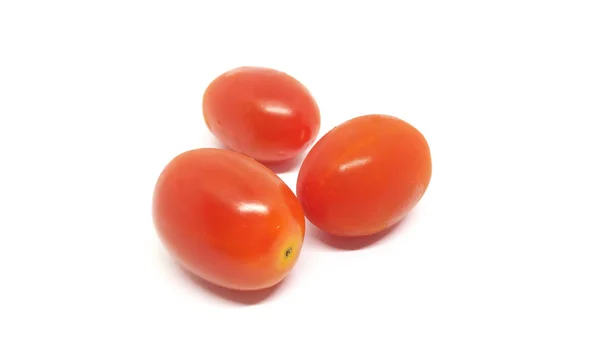 Tomates Cerises Isolées Sur Fond Blanc — Photo