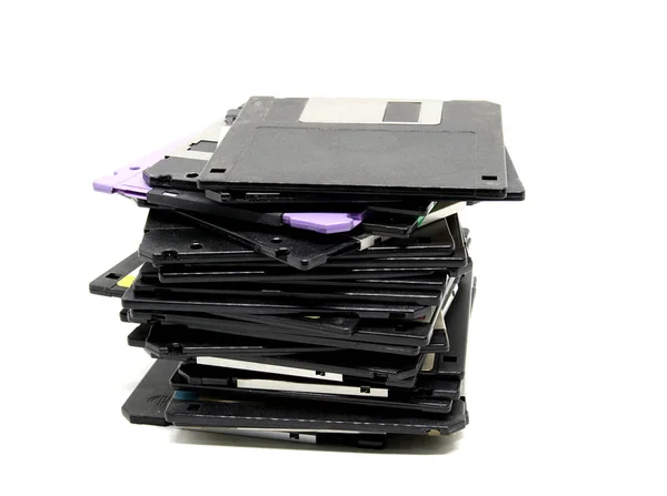 Oude Floppy Disk Geïsoleerd Witte Achtergrond — Stockfoto