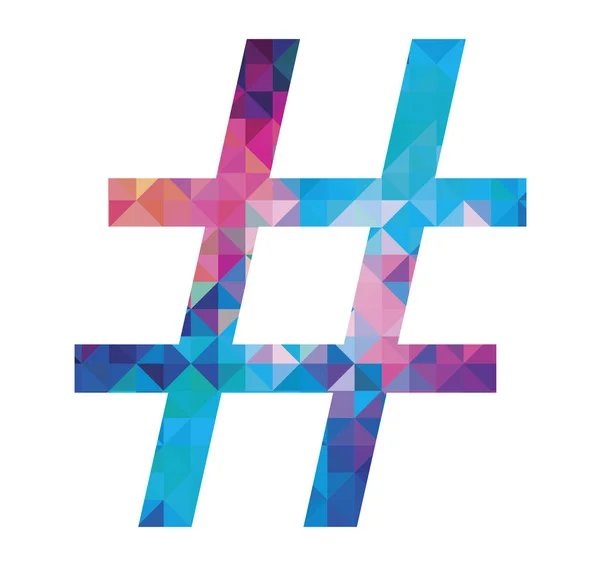 Colorful Hashtag Icon Isolated White Background Illustration — Stock Photo, Image