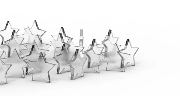 Five Glass Stars Isolated White Background Rendering — Stock Photo, Image