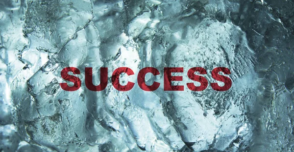 Слово Успех Ледяной Стеной Концепция Деловой Активности — стоковое фото