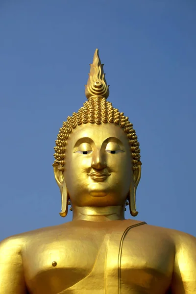 Estátua Buda Templo Púbico Tailândia — Fotografia de Stock