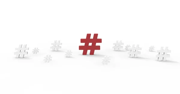 Hashtag Ikonen Isolerad Vit Background Illustration — Stockfoto