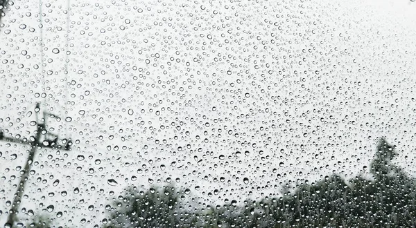 Chuva Cai Fundo Janela Carro — Fotografia de Stock