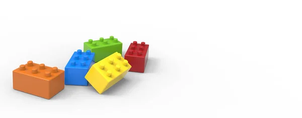 Leksak Färgglada Blocken Isolerad Vit Bakgrund Illustration — Stockfoto