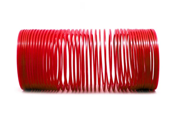 Bangkok Tajlandia Marca 2018 Czerwona Wiosna Slinky Zabawki Izolowany Białym — Zdjęcie stockowe