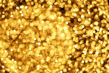 Altın Led ışık bokeh soyut desen arka plan bulanık.