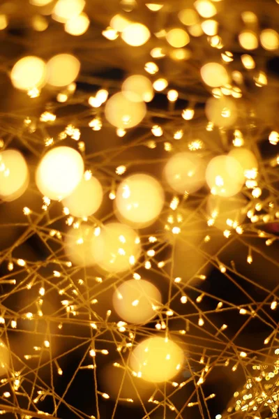 Golden Bokeh Blurred Abstract Pattern Background — Stock Photo, Image