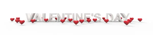Group Valentine Hearts White Background Rendering — Stock Photo, Image