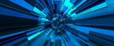 Blue digital abstract background. 3D illustration. clipart