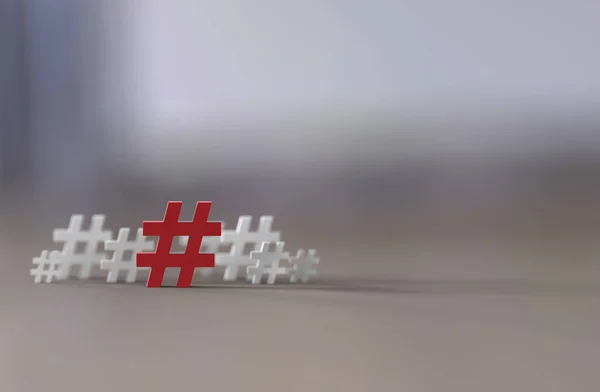 Grupo de icono de hashtag aislado sobre fondo blanco.3D Illustrati —  Fotos de Stock