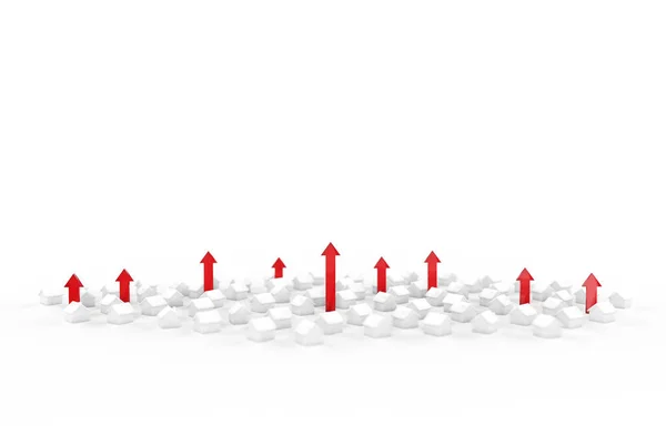 Croissance Des Activités Immobilières Avec Flèche Illustration — Photo