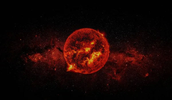 Ήλιος Στο Διαστημικό Υπόβαθρο Στοιχεία Αυτής Της Εικόνας Που Παρέχονται — Φωτογραφία Αρχείου