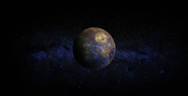 Uzay arka planında cıva var. Bu görüntünün elementleri NASA tarafından desteklenmektedir.