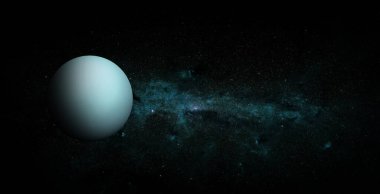 Uzay arka planında Uranüs. Bu görüntünün elementleri NASA tarafından desteklenmektedir.