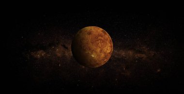Venüs uzay arka planında. Bu görüntünün elementleri NASA tarafından desteklenmektedir.