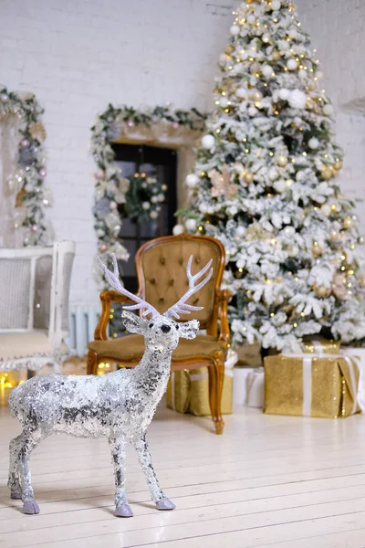 Christmas decor and interior. decorative deer