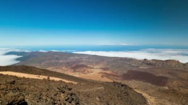Bulutlar dağlar volkan Teide Tenerife, Kanarya Adaları İspanya hareketli Timelapse