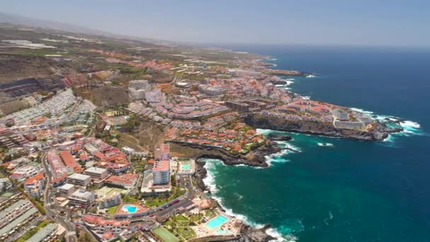 Letecký Pohled Útesů Los Gigantes Tenerife Drone Záběr Shora Canarias — Stock video