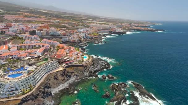 Letecký Pohled Útesů Los Gigantes Tenerife Drone Záběr Shora Canarias — Stock video