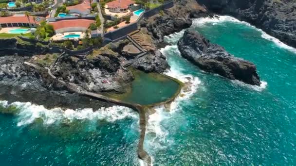 Veduta Aerea Los Gigantes Cliffs Tenerife Drone Girato Dall Alto — Video Stock