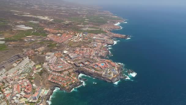 Vue Aérienne Los Gigantes Village Resort View Tenerife Îles Canaries — Video