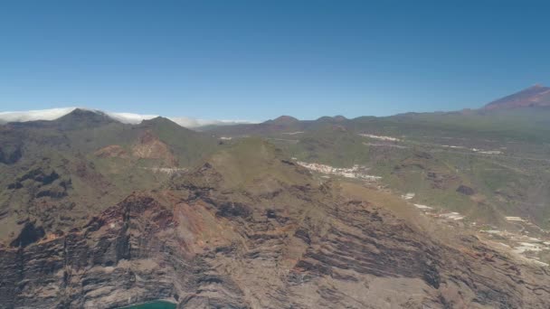 Aerial View Los Gigantes Cliffs Tenerife Drone Shot Canarias Islands — Stock Video