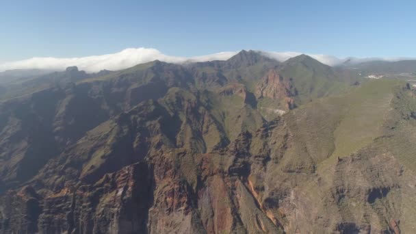 Пташиного Польоту Скелі Лос Гігантес Тенеріфе Drone Вистрілив Вище Canarias — стокове відео