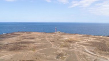 Tenerife, Kanarya Adaları, İspanya hava görünümünü deniz feneri Faro de Rasca yükseklikten. Wild Coast Atlas Okyanusu