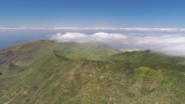 Vue Aérienne Des Montagnes Rocheuses Falaises Haut Sur Tenerife Près — Video