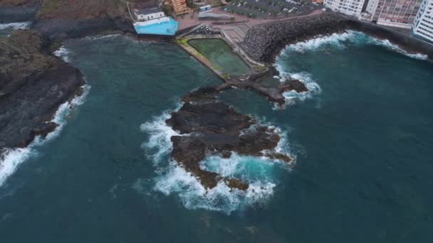 Tenerife Espagne Mai 2018 Vue Aérienne Côte Rocheuse Océan Atlantique — Video