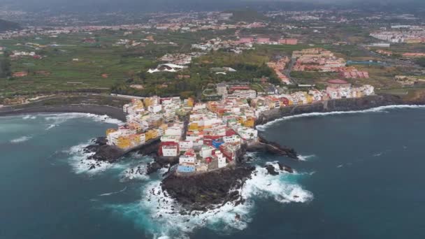 Tenerife Punta Brava Španělsko Května 2018 Letecký Pohled Skalnatém Pobřeží — Stock video